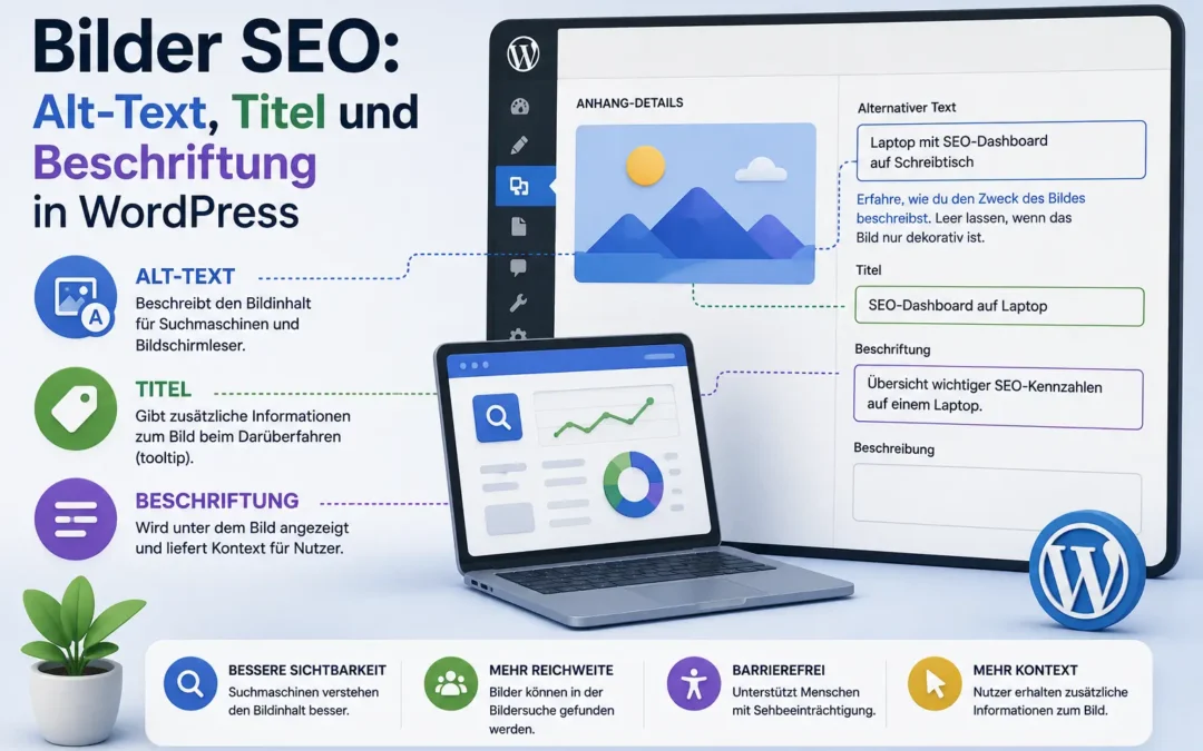 Bilder SEO: Alt-Text, Titel und Beschriftung in WordPress