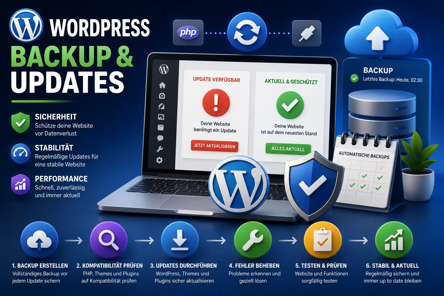 Webdesign Blog für mehr digitale Sichtbarkeit 53 WordPress Backup & Updates: Warum regelmäßige Wartung unverzichtbar ist