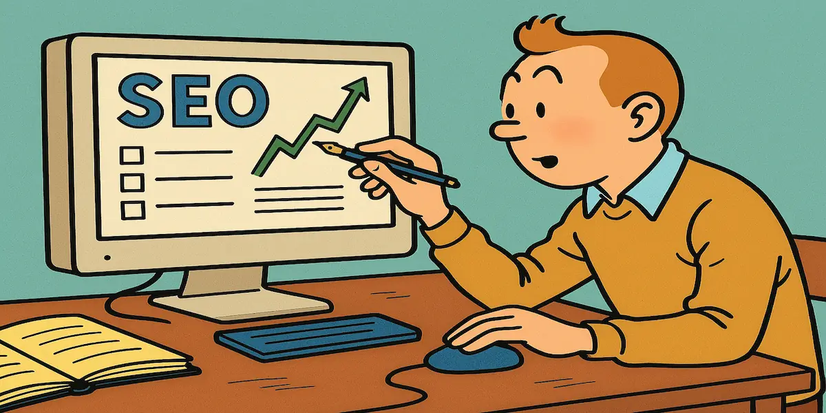 SEO-Analyse am Computerarbeitsplatz