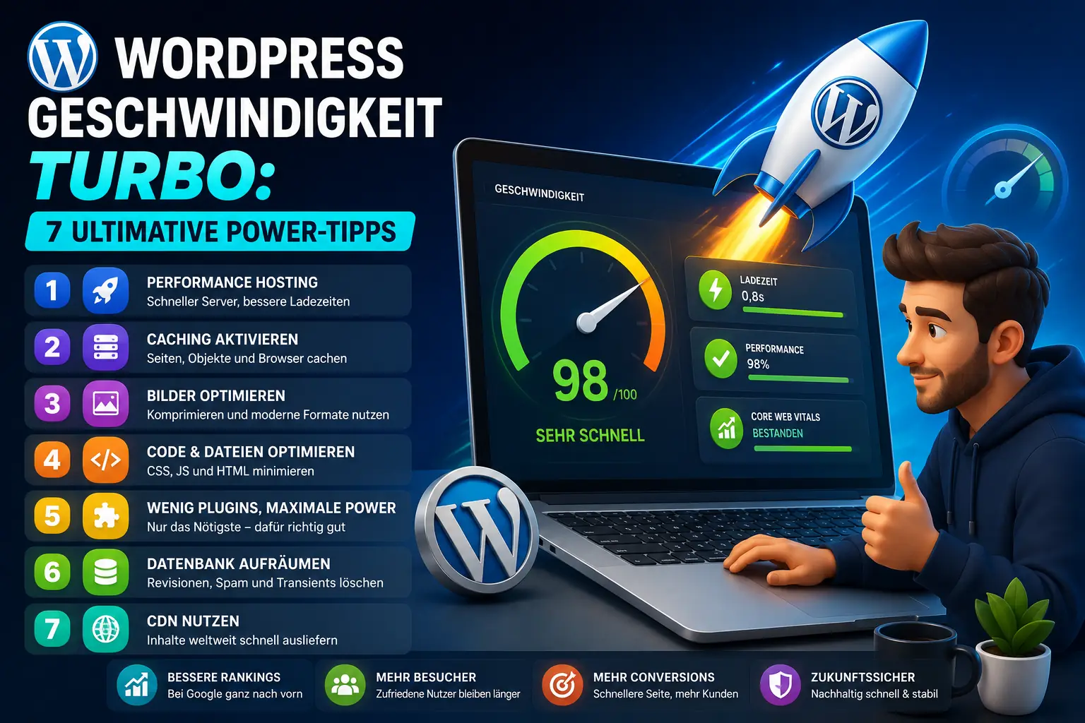 Webdesign Blog für mehr digitale Sichtbarkeit 49 WordPress Geschwindigkeit Turbo: 7 ultimative Power-Tipps