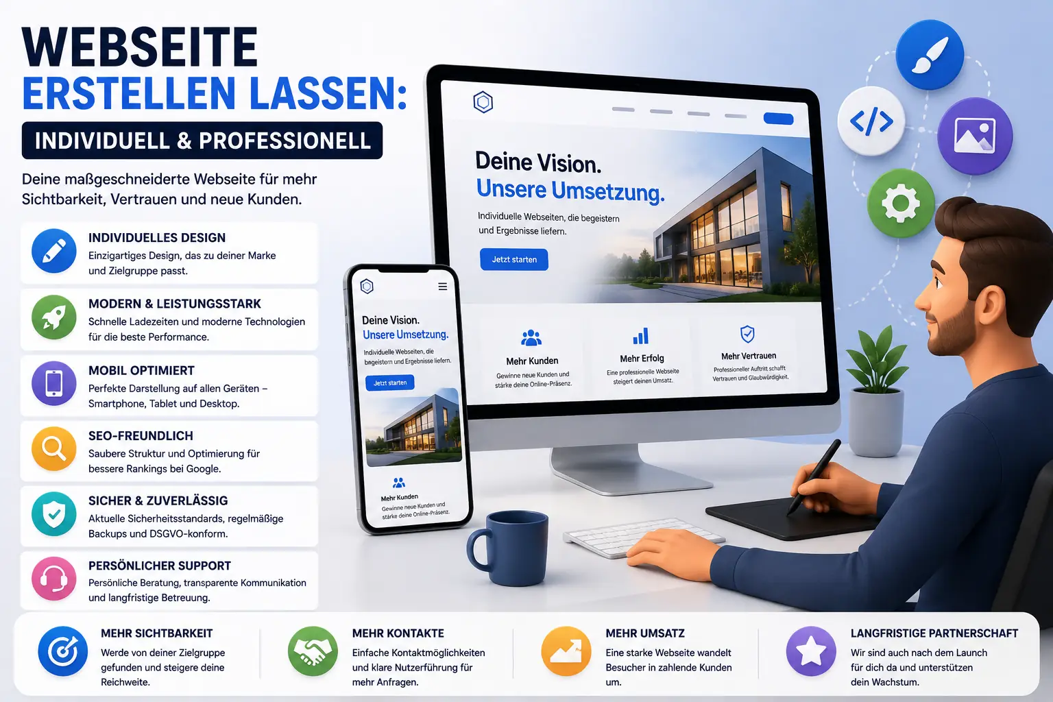 Webdesign Blog für mehr digitale Sichtbarkeit 48 Webseite erstellen lassen: individuell & professionell