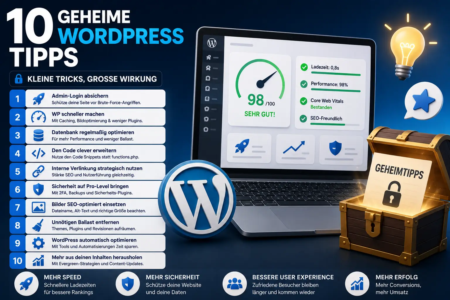 Webdesign Blog für mehr digitale Sichtbarkeit 50 10 geheime WordPress Tipps für deine perfekte Website