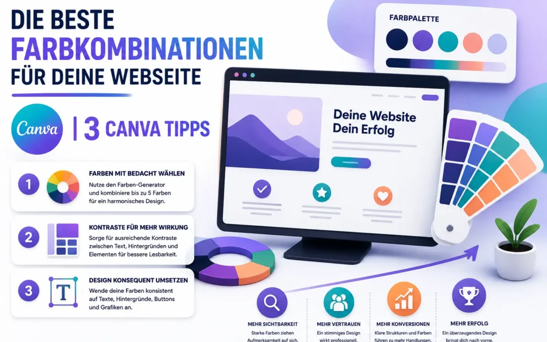 Die beste Farbkombinationen für deine Webseite  | 3 Canva Tipps