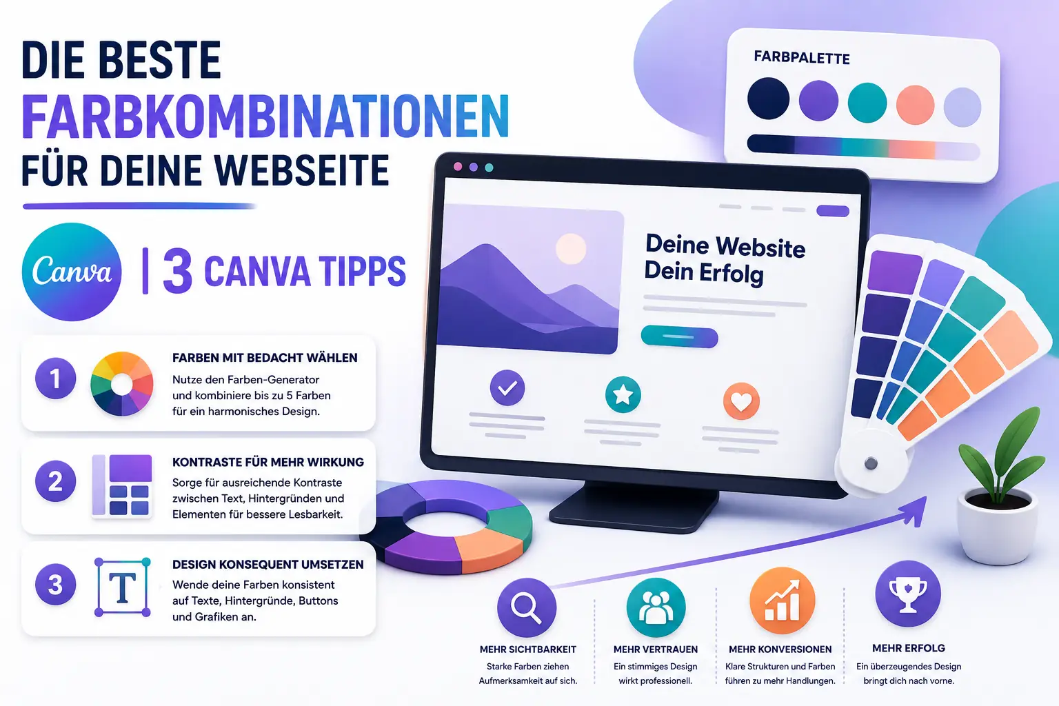 Webdesign Blog für mehr digitale Sichtbarkeit 43 Die beste Farbkombinationen für deine Webseite | 3 Canva Tipps