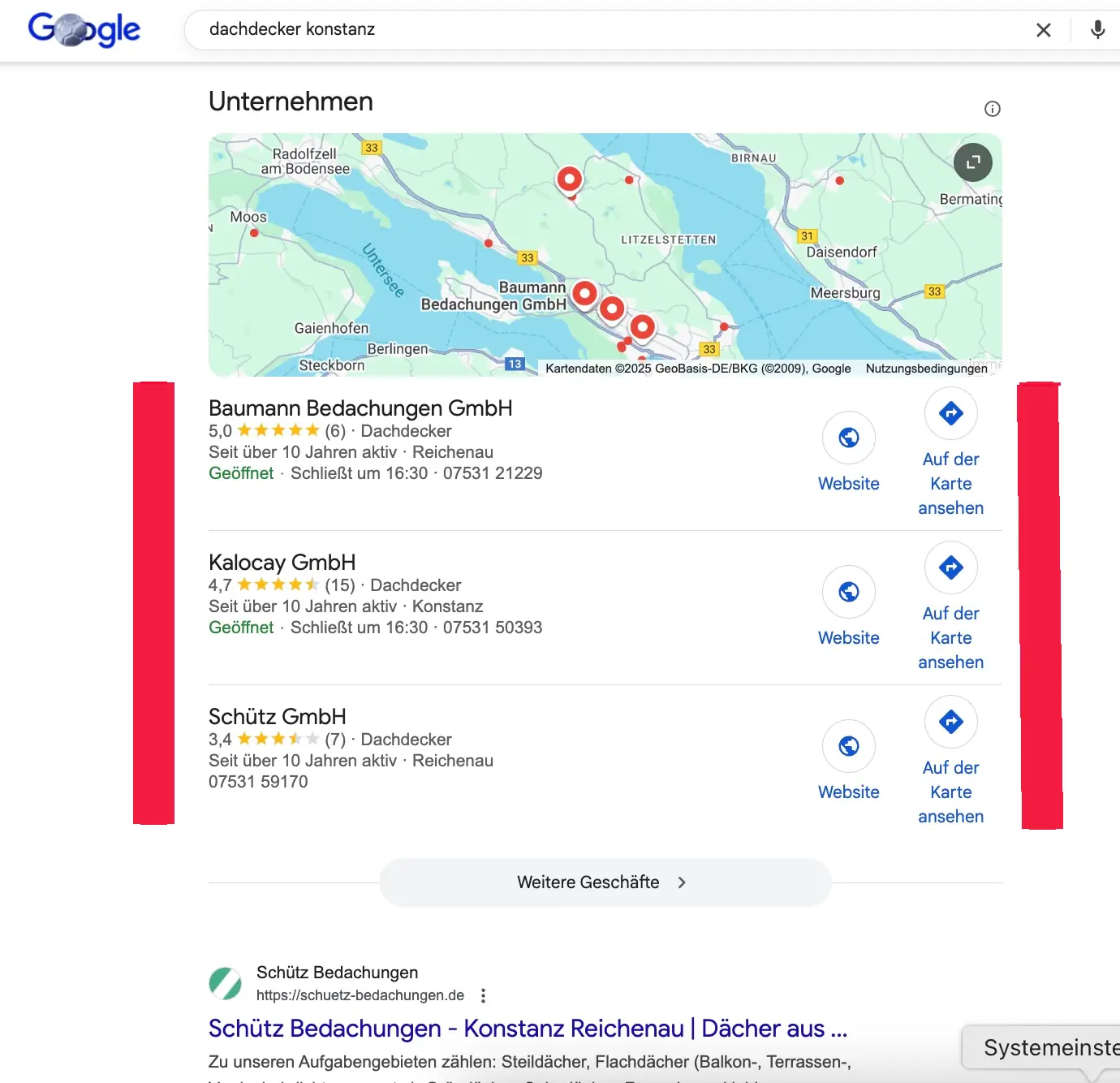 Suchergebnisse für Dachdecker in Konstanz mit Google Maps und Top-Bewertungen lokaler Betriebe