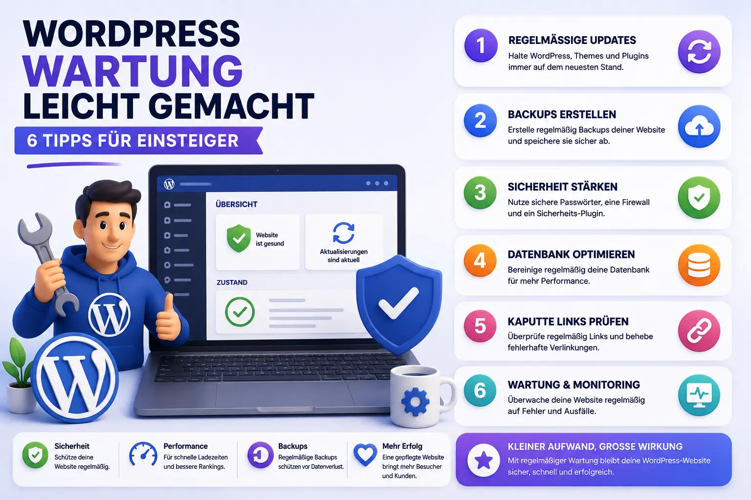 Webdesign Blog für mehr digitale Sichtbarkeit 37 WordPress Wartung leicht gemacht – 6 Tipps für Einsteiger