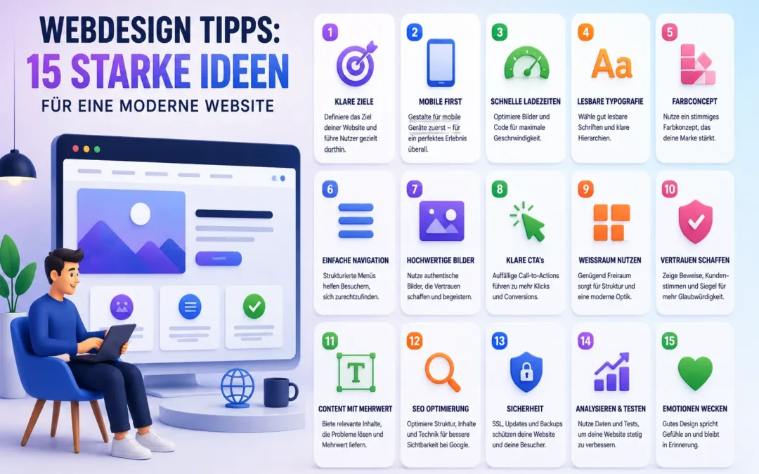 Webdesign Tipps: 15 starke Ideen für eine moderne Website