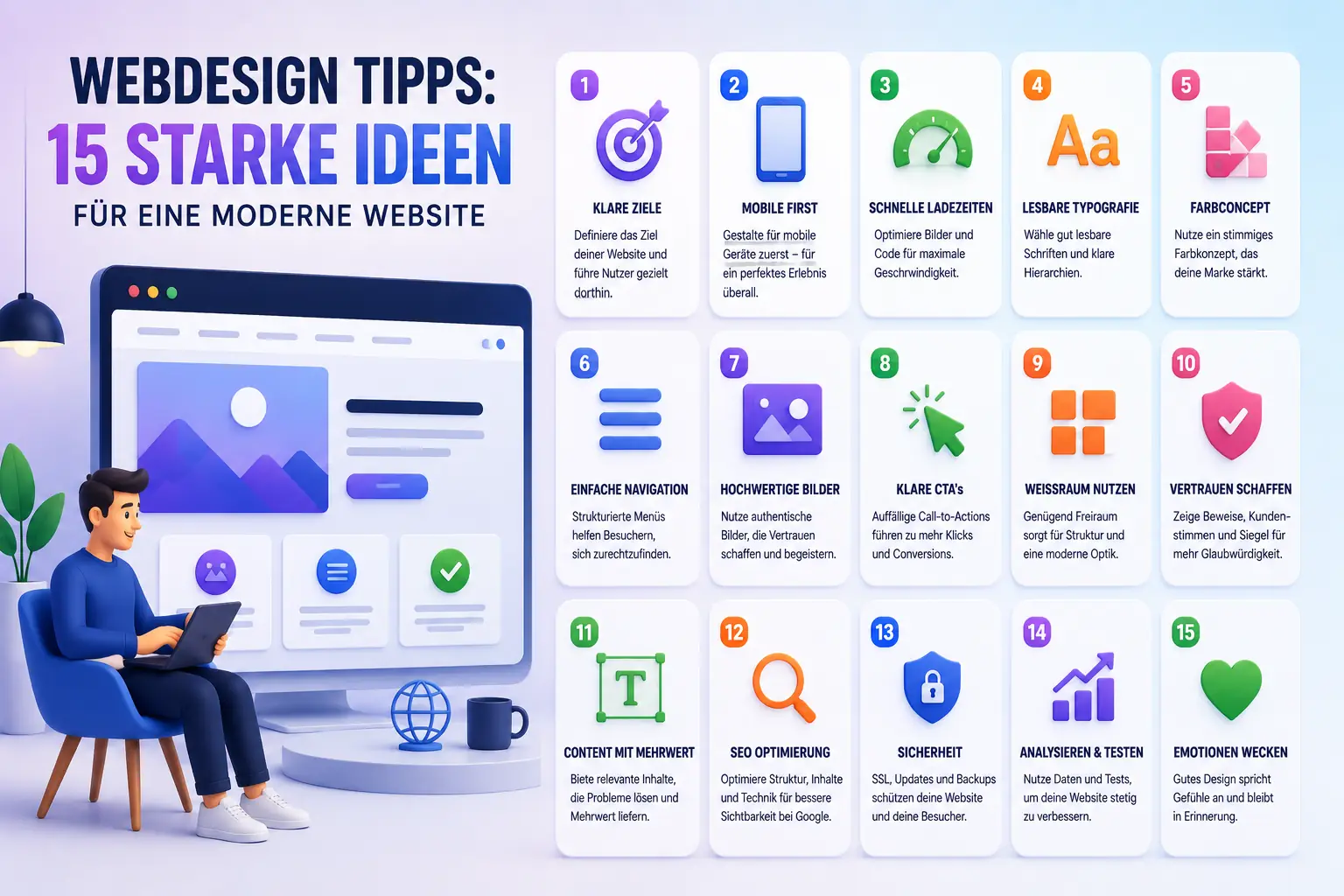 Webdesign Blog für mehr digitale Sichtbarkeit 33 Webdesign Tipps: 15 starke Ideen für eine moderne Website