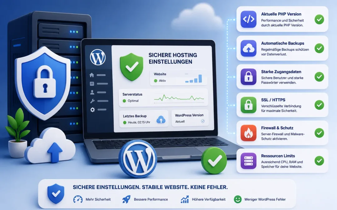 Sichere Hosting Einstellungen gegen WordPress Fehler
