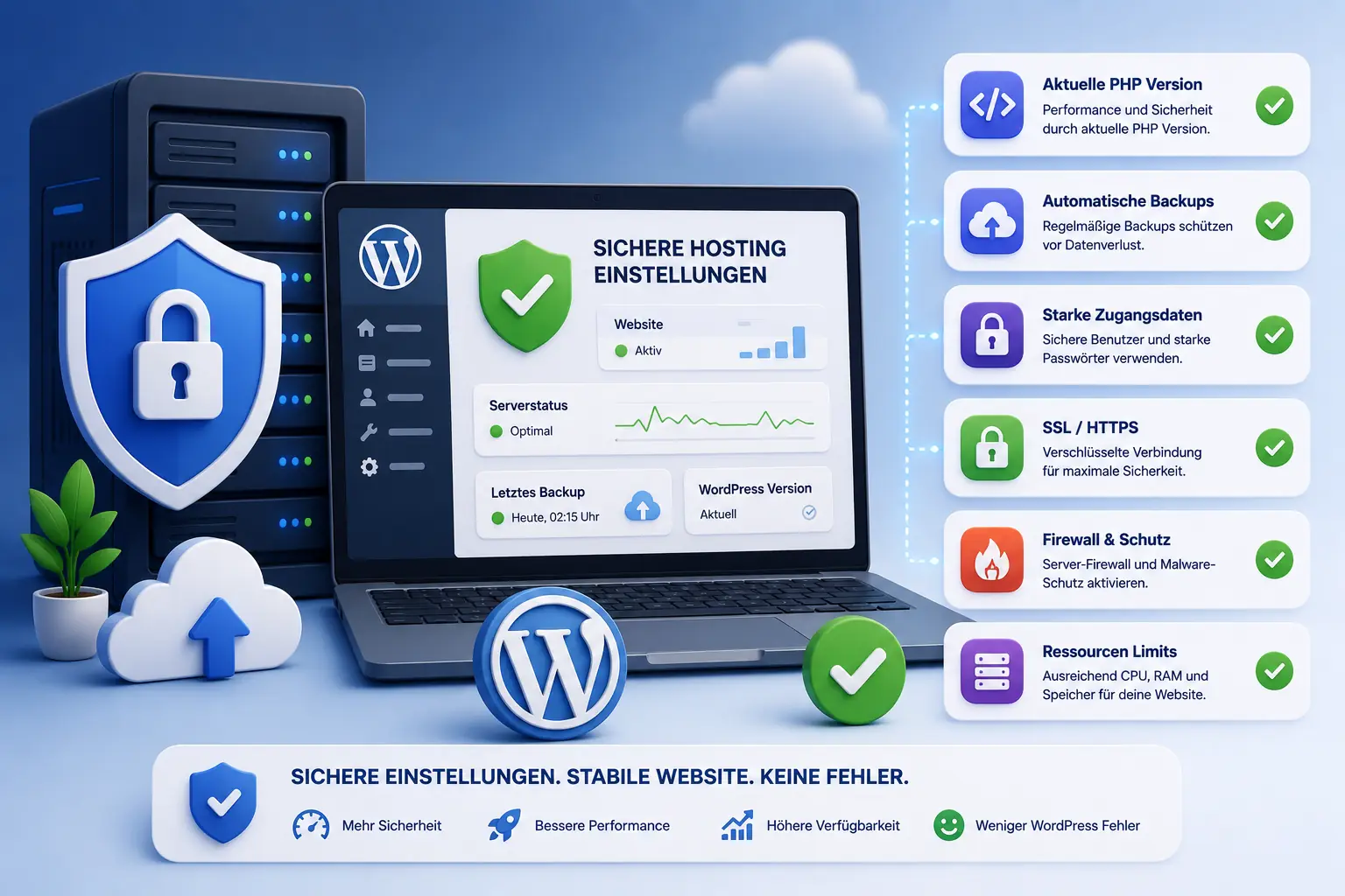 Webdesign Blog für mehr digitale Sichtbarkeit 31 Sichere Hosting Einstellungen gegen WordPress Fehler