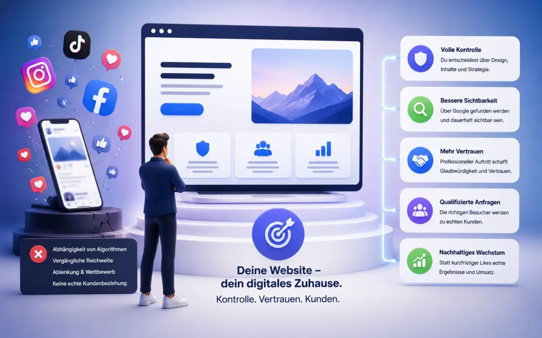 Professionelle Website: Warum Social Media allein dich nicht rettet