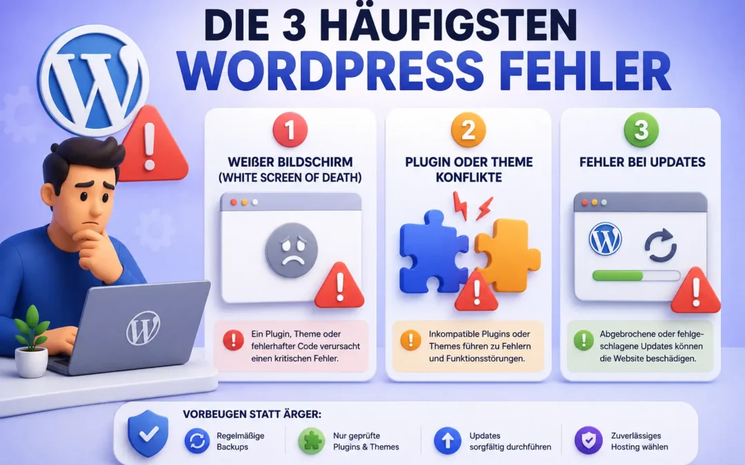 Die 3 häufigsten WordPress Fehler