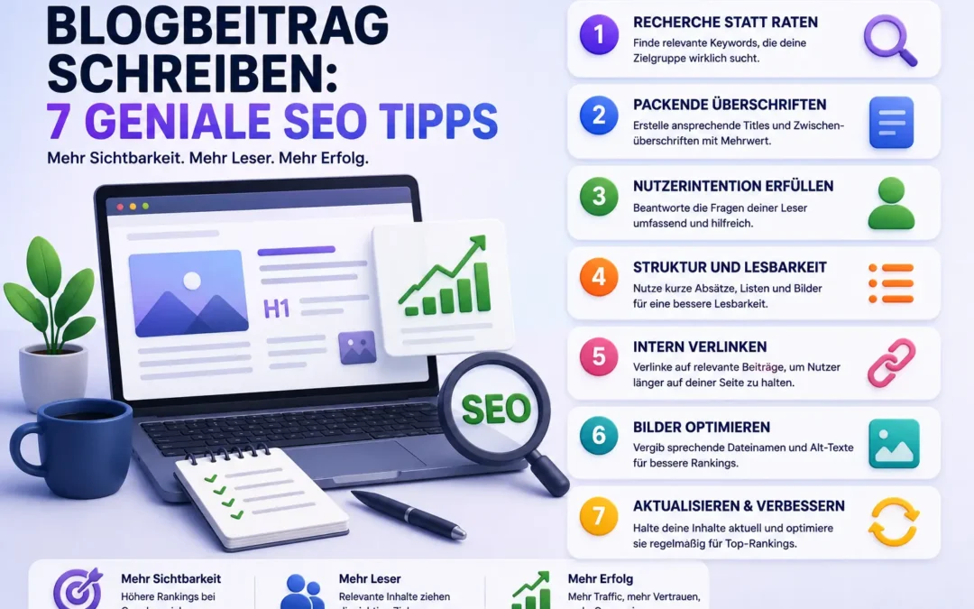 Blogbeitrag schreiben: 7 geniale SEO Tipps