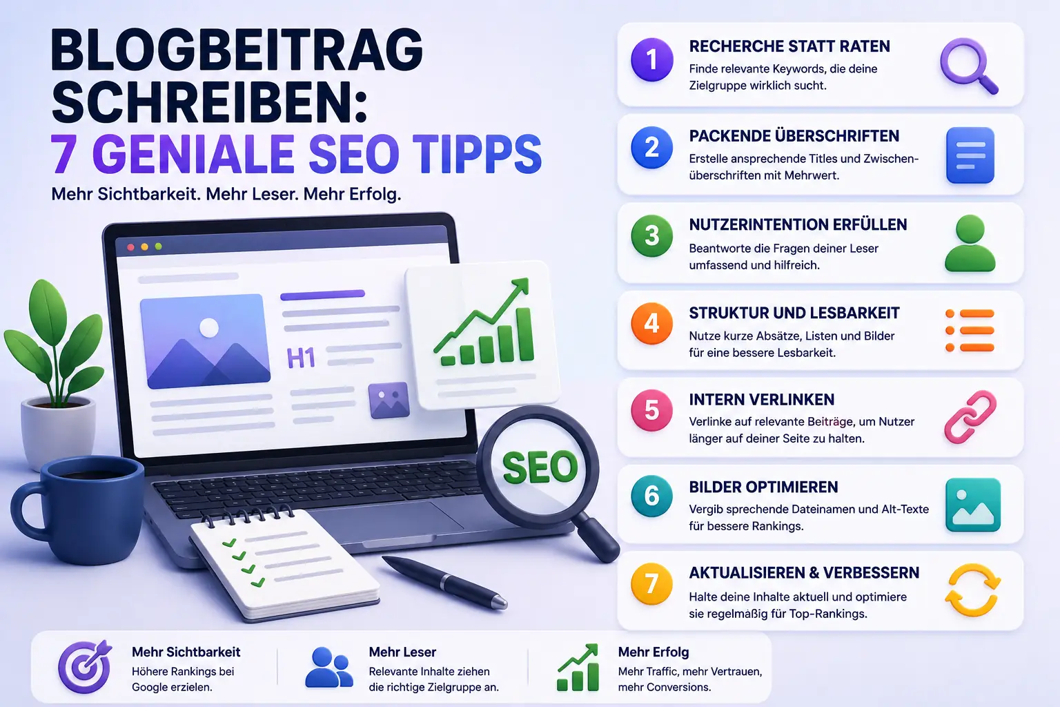 Blogbeitrag schreiben: 7 geniale SEO Tipps