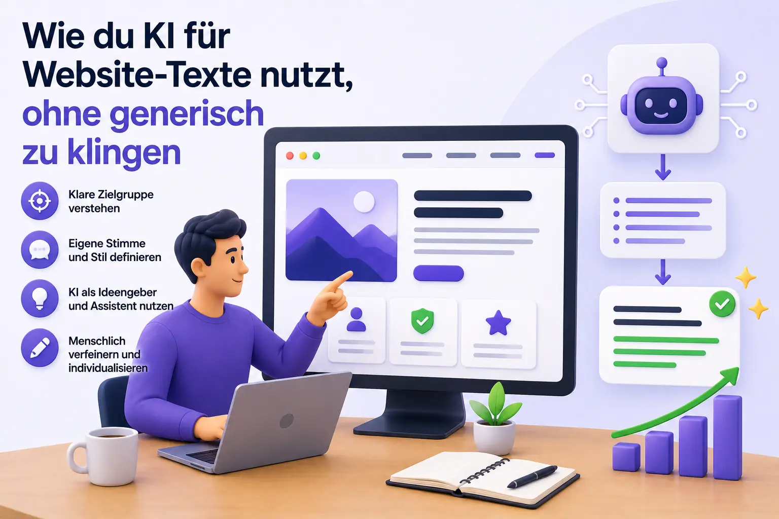 Wie du KI für Website Texte nutzt, ohne generisch zu klingen